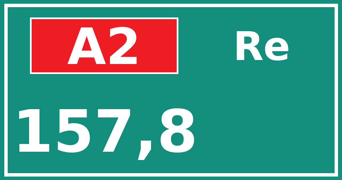 Hectometerbord A2 157,8 zijde Re