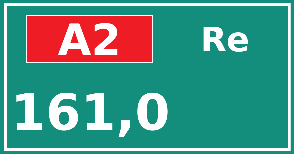 Hectometerbord A2 161,0 zijde Re