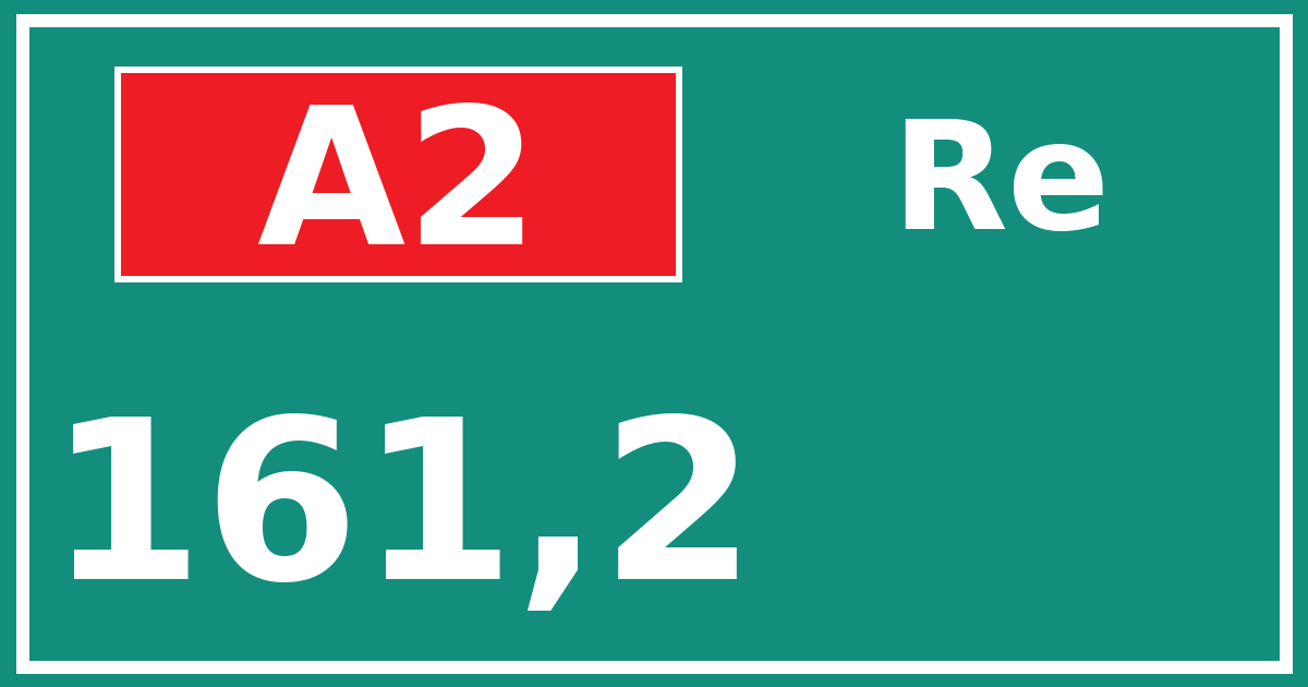 Hectometerbord A2 161,2 zijde Re