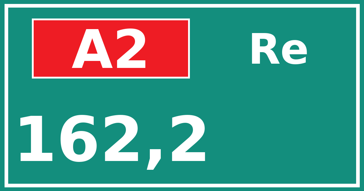 Hectometerbord A2 162,2 zijde Re