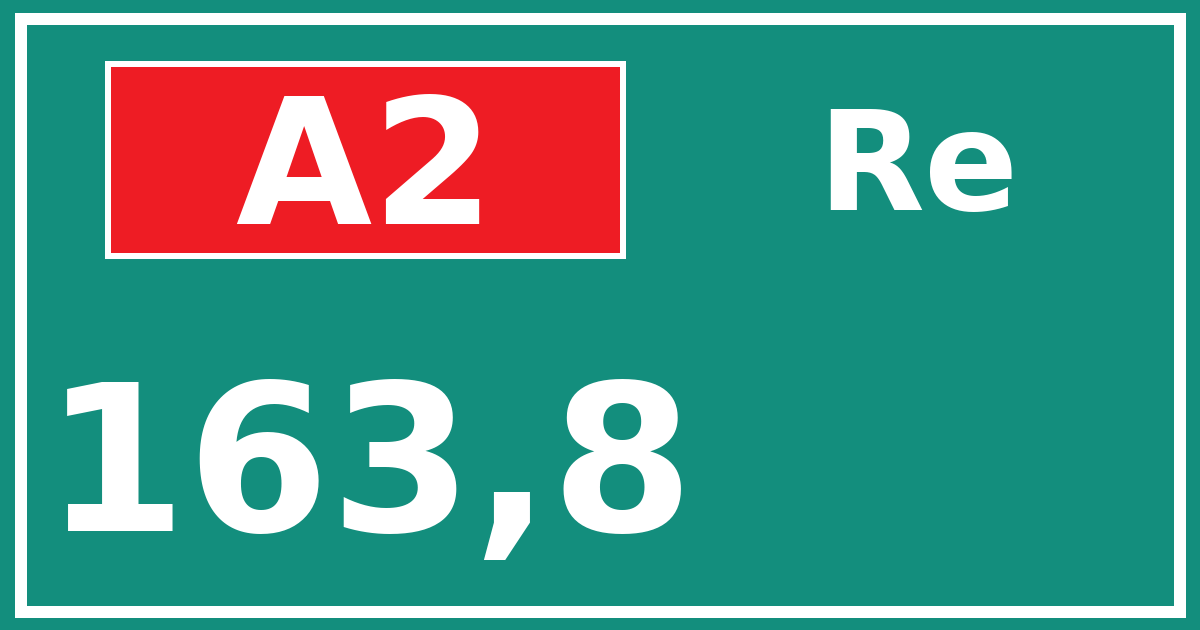 Hectometerbord A2 163,8 zijde Re
