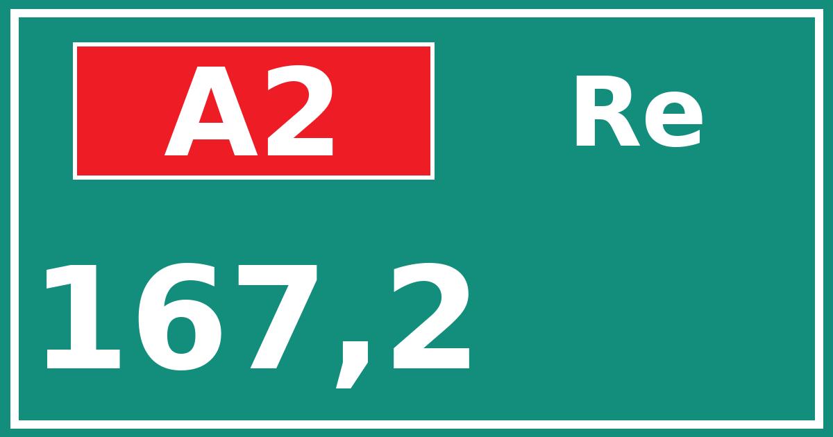 Hectometerbord A2 167,2 zijde Re