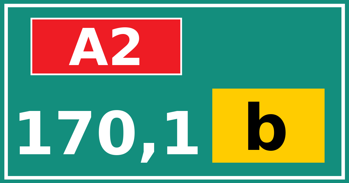Hectometerbord A2 170,1 letter b