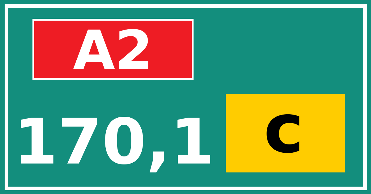 Hectometerbord A2 170,1 letter c