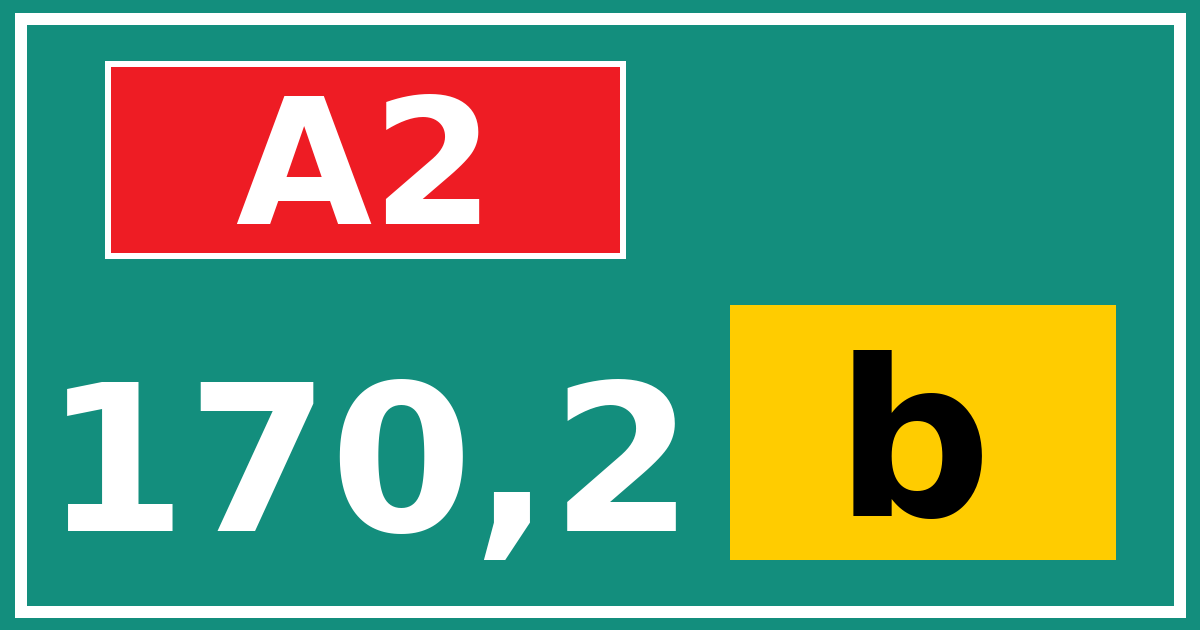 Hectometerbord A2 170,2 letter b