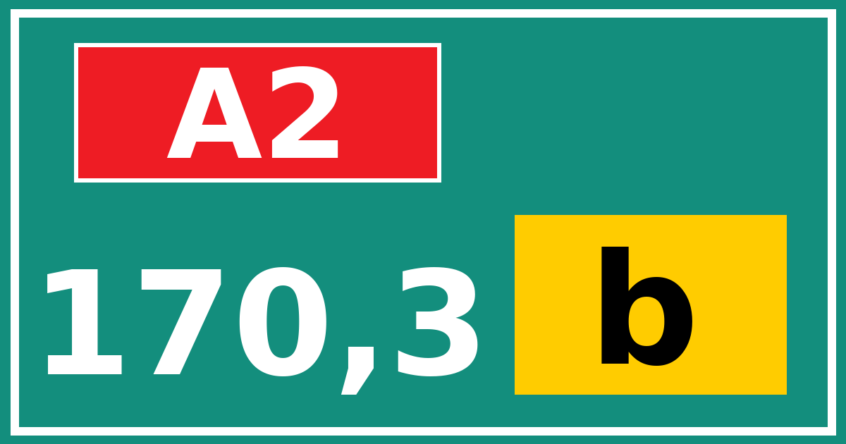 Hectometerbord A2 170,3 letter b