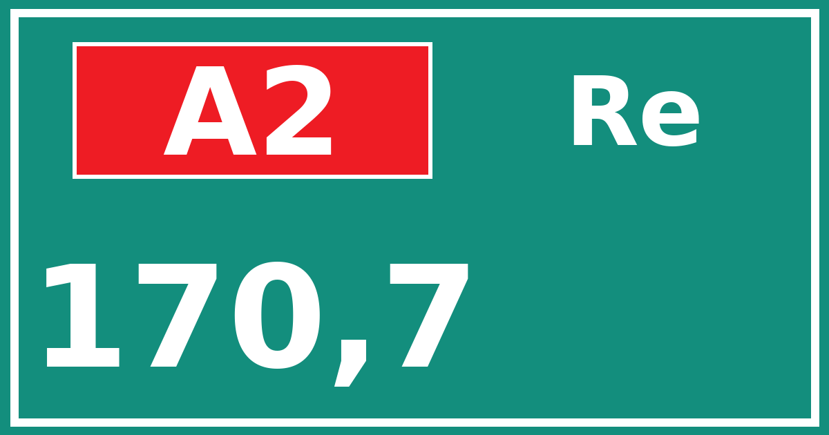 Hectometerbord A2 170,7 zijde Re