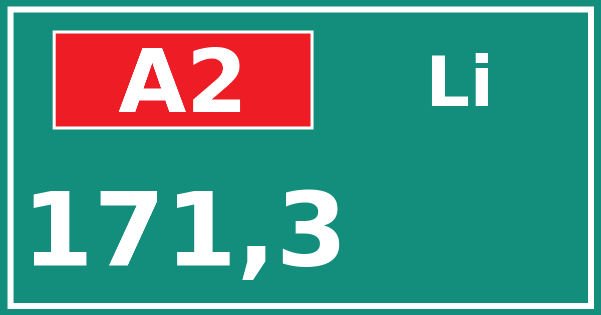 Hectometerbord A2 171,3 zijde Li