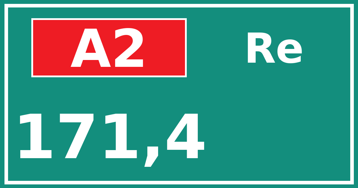 Hectometerbord A2 171,4 zijde Re