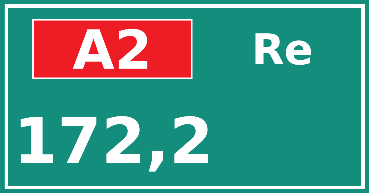 Hectometerbord A2 172,2 zijde Re