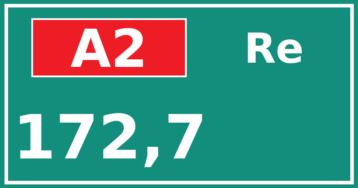 Hectometerbord A2 172,7 zijde Re
