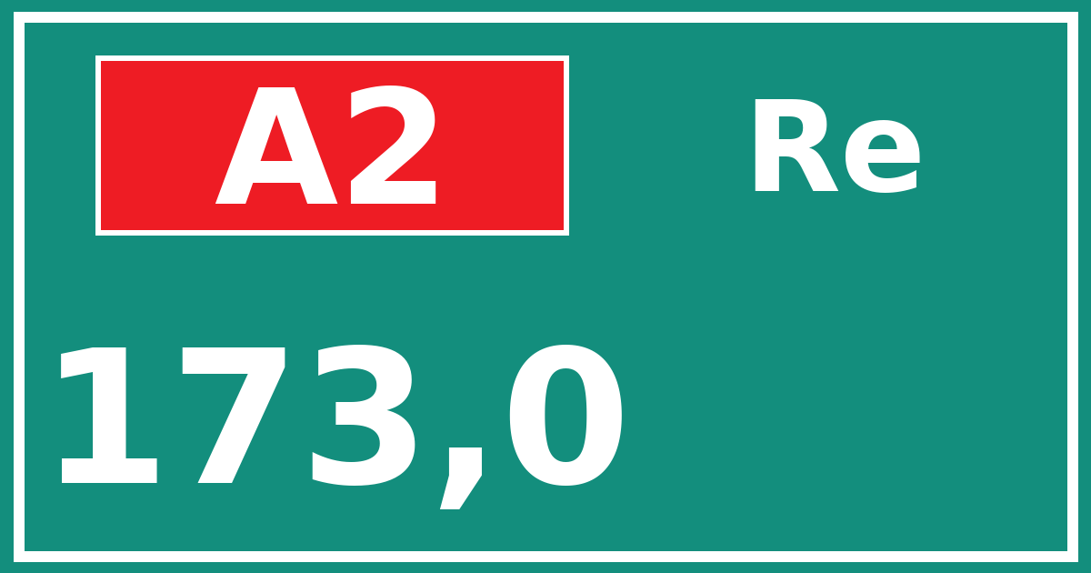 Hectometerbord A2 173,0 zijde Re