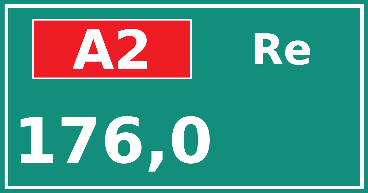 Hectometerbord A2 176,0 zijde Re