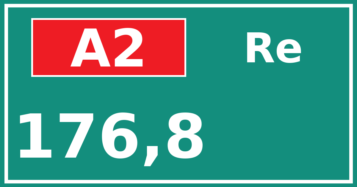 Hectometerbord A2 176,8 zijde Re
