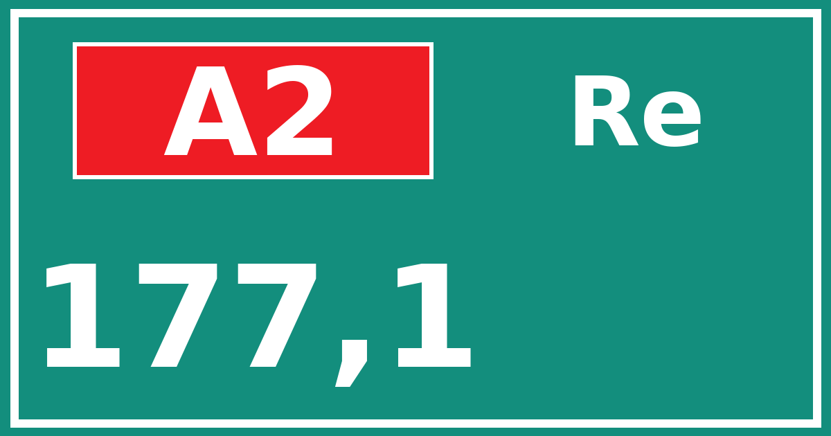 Hectometerbord A2 177,1 zijde Re