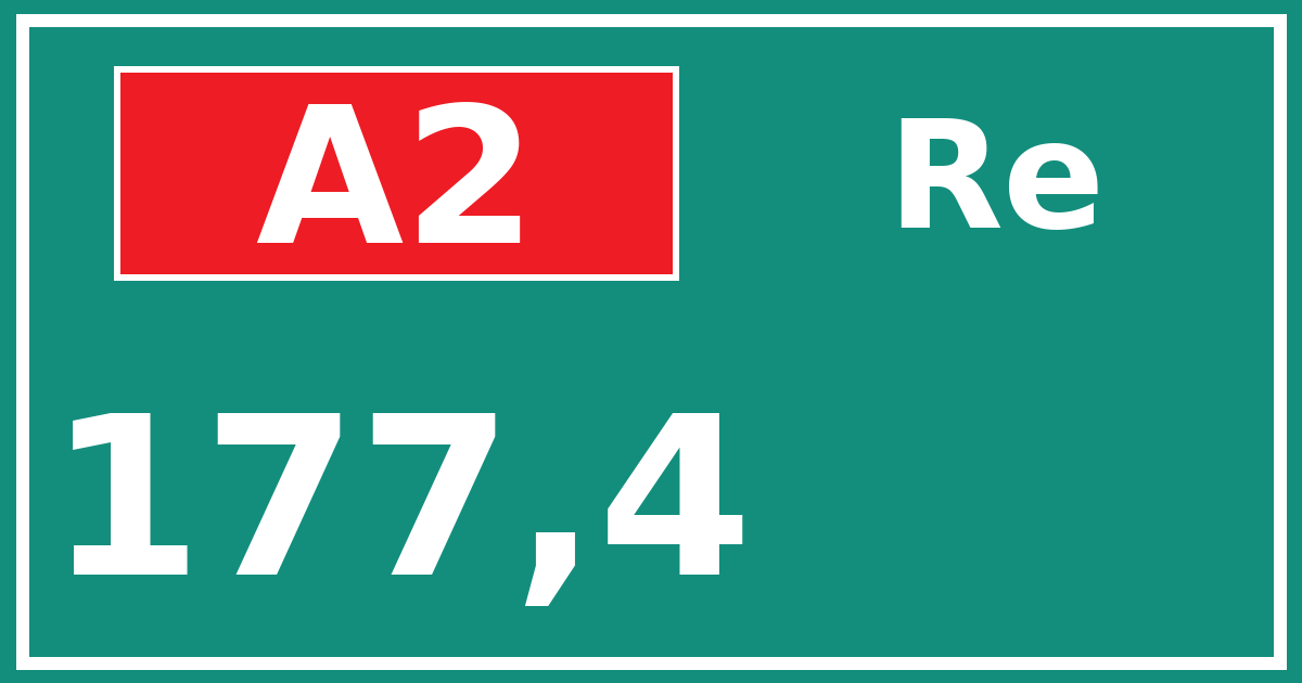 Hectometerbord A2 177,4 zijde Re