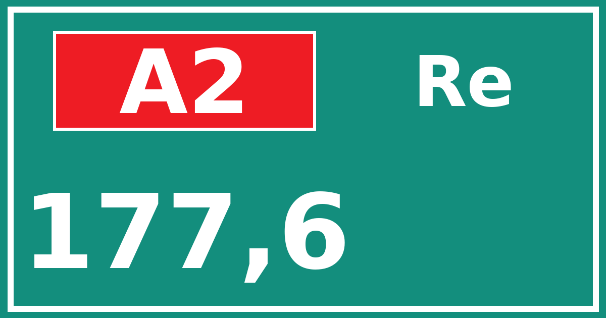 Hectometerbord A2 177,6 zijde Re