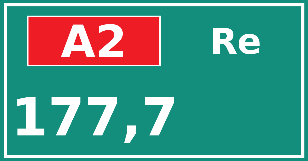 Hectometerbord A2 177,7 zijde Re