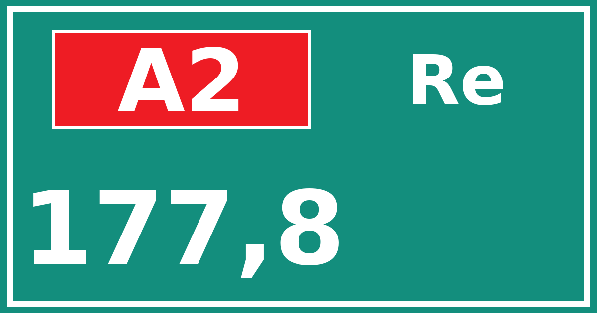Hectometerbord A2 177,8 zijde Re