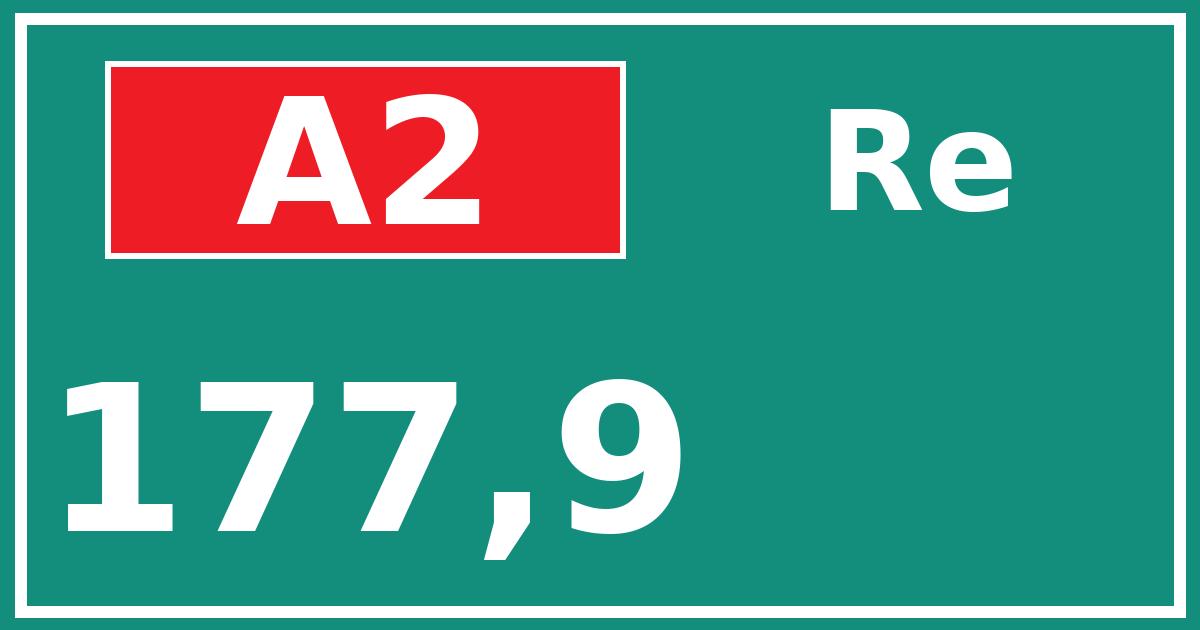 Hectometerbord A2 177,9 zijde Re