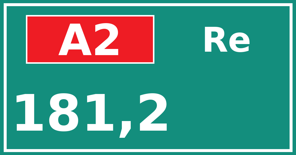 Hectometerbord A2 181,2 zijde Re