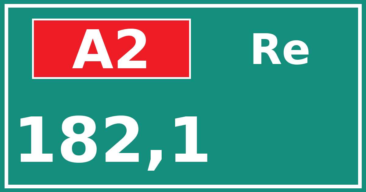 Hectometerbord A2 182,1 zijde Re