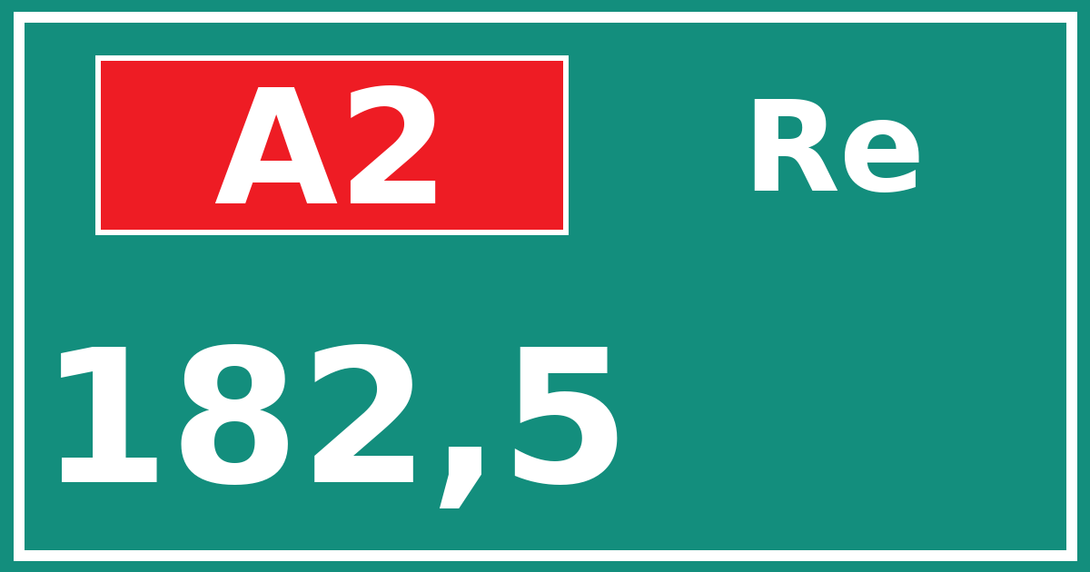 Hectometerbord A2 182,5 zijde Re