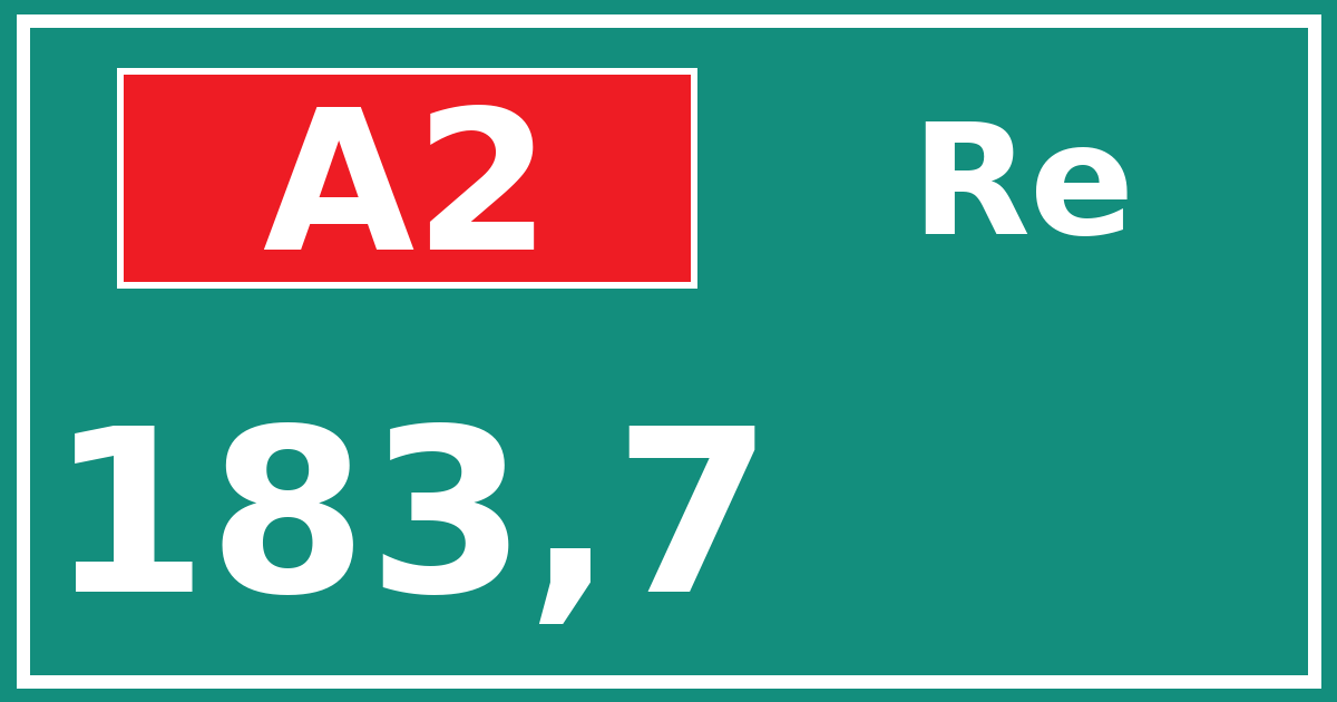 Hectometerbord A2 183,7 zijde Re