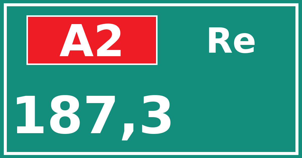 Hectometerbord A2 187,3 zijde Re