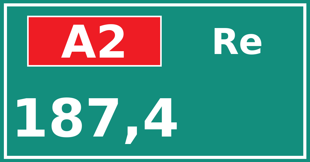 Hectometerbord A2 187,4 zijde Re