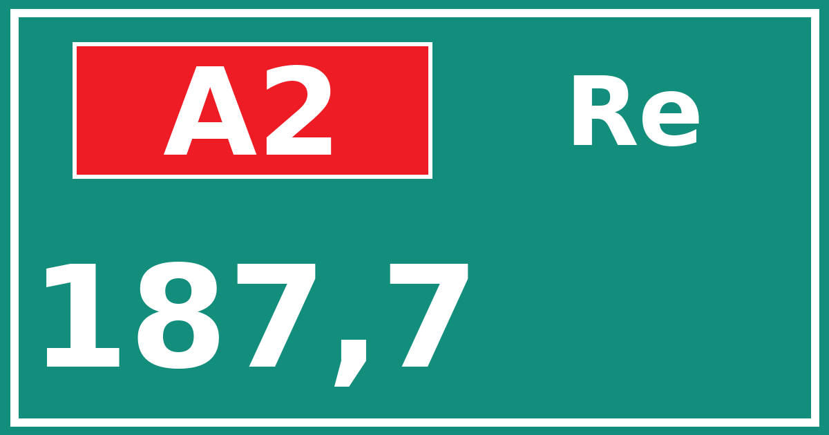 Hectometerbord A2 187,7 zijde Re