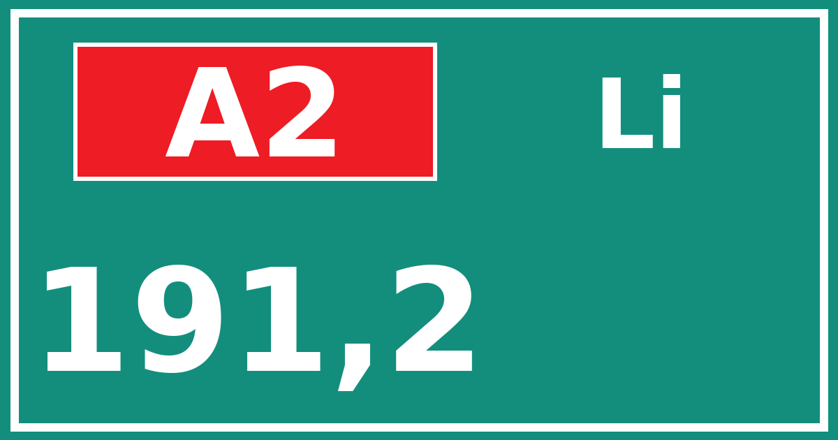 Hectometerbord A2 191,2 zijde Li