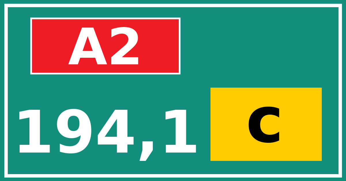 Hectometerbord A2 194,1 letter c