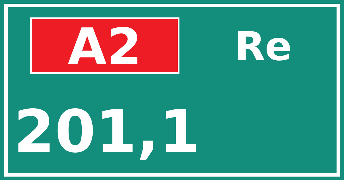Hectometerbord A2 201,1 zijde Re