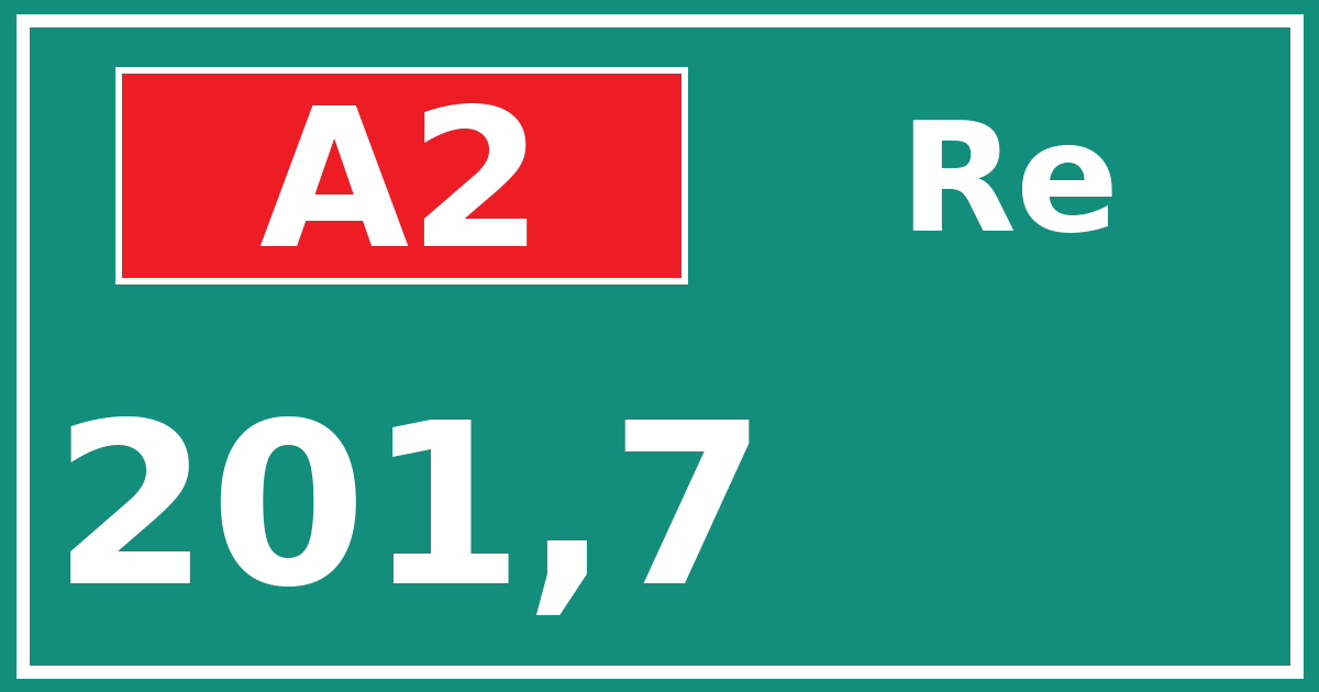 Hectometerbord A2 201,7 zijde Re