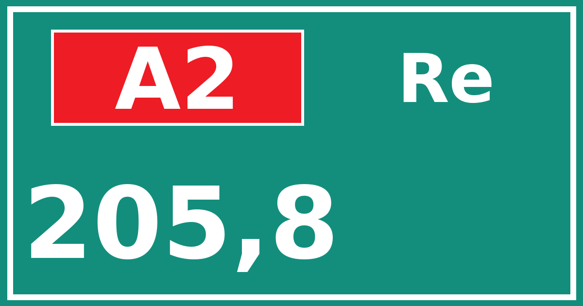 Hectometerbord A2 205,8 zijde Re