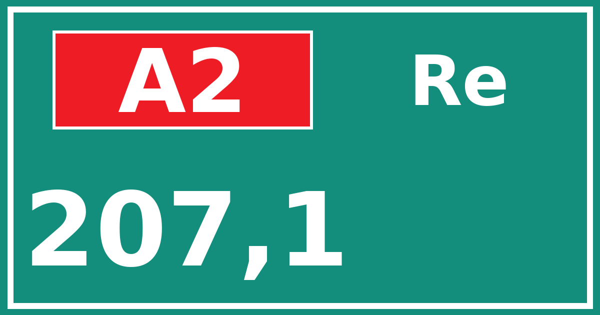 Hectometerbord A2 207,1 zijde Re