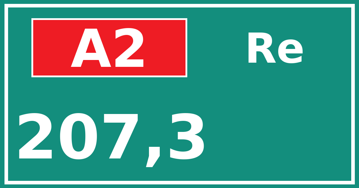 Hectometerbord A2 207,3 zijde Re