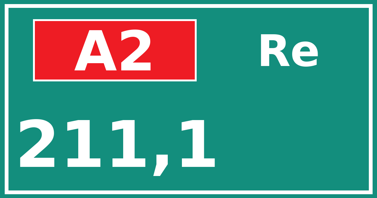 Hectometerbord A2 211,1 zijde Re