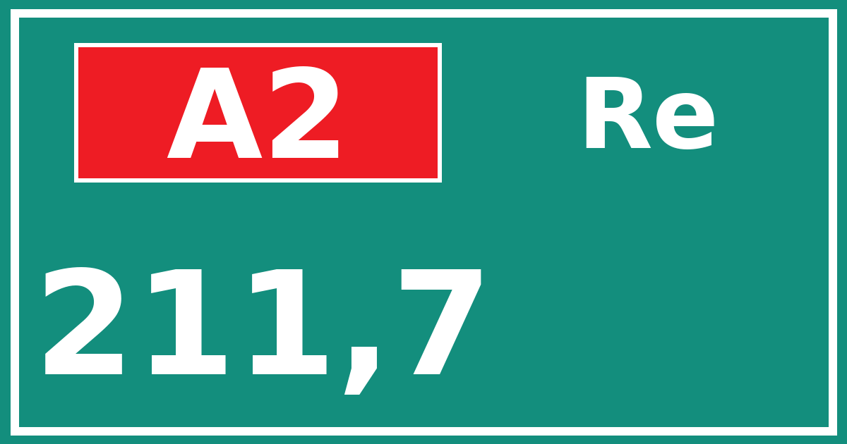 Hectometerbord A2 211,7 zijde Re
