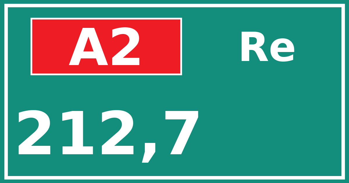 Hectometerbord A2 212,7 zijde Re