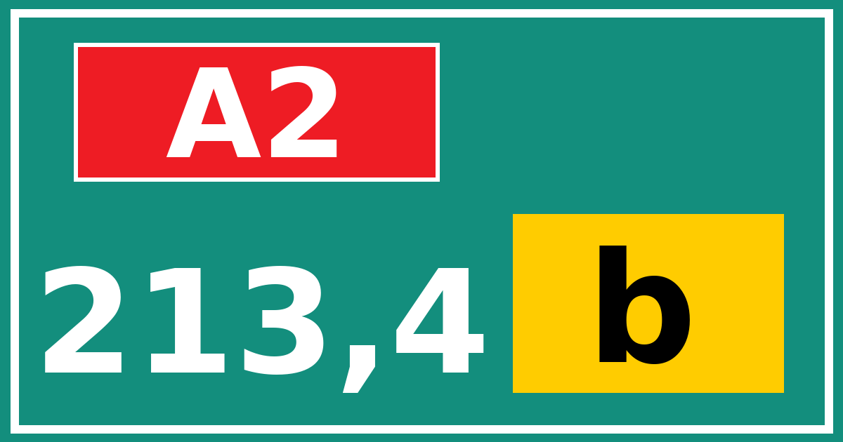 Hectometerbord A2 213,4 letter b