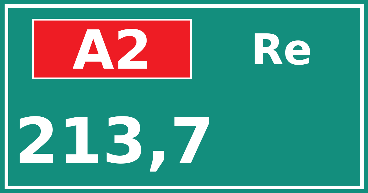 Hectometerbord A2 213,7 zijde Re