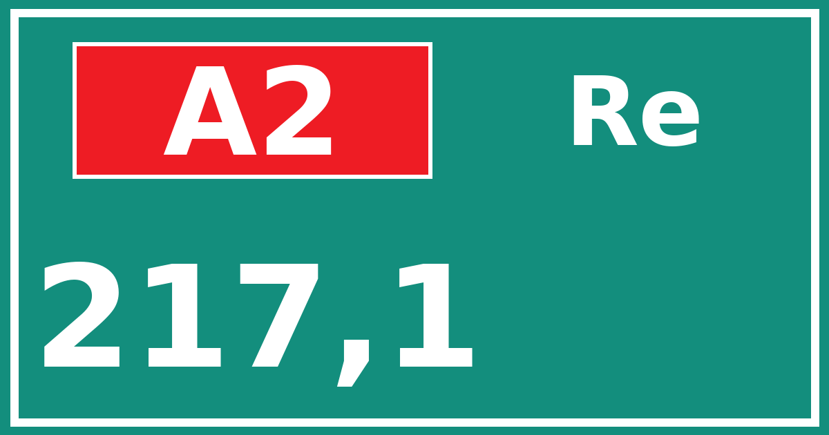 Hectometerbord A2 217,1 zijde Re