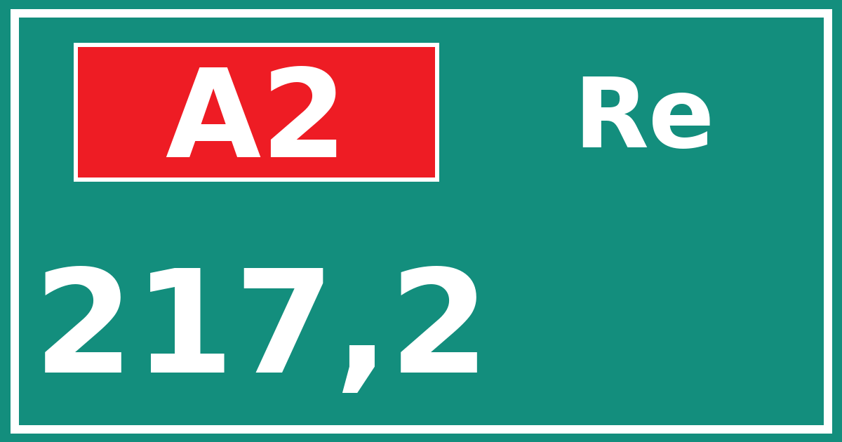 Hectometerbord A2 217,2 zijde Re