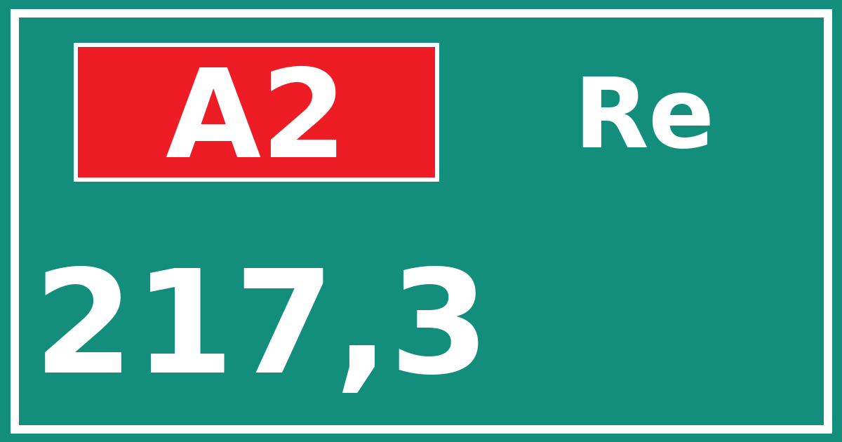 Hectometerbord A2 217,3 zijde Re