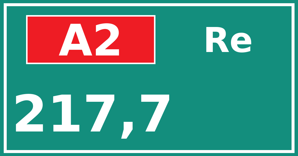 Hectometerbord A2 217,7 zijde Re