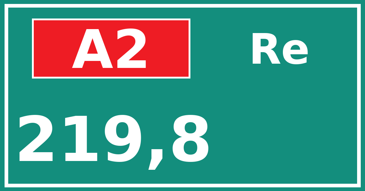 Hectometerbord A2 219,8 zijde Re