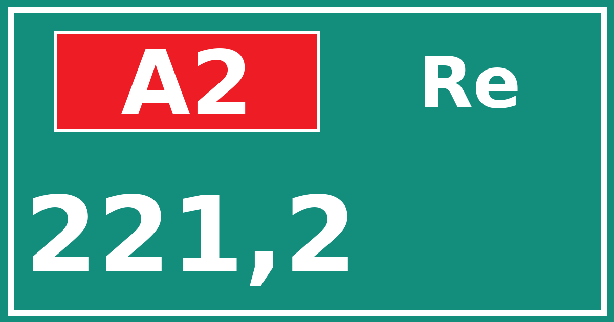Hectometerbord A2 221,2 zijde Re