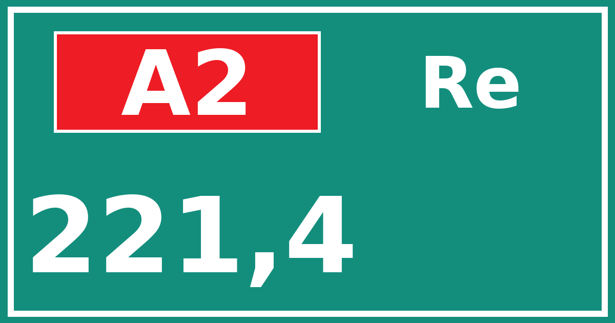 Hectometerbord A2 221,4 zijde Re